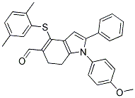 4-[(2,5-DIMETHYLPHENYL)SULFANYL]-1-(4-METHOXYPHENYL)-2-PHENYL-6,7-DIHYDRO-1H-INDOLE-5-CARBALDEHYDE 结构式