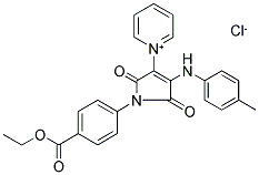 1-[1-[4-(Ethoxycarbonyl)phenyl]-2,5-dioxo-4-(4-toluidino)-2,5-dihydro-1H-pyrrol-3-yl]pyridinium chloride 结构式