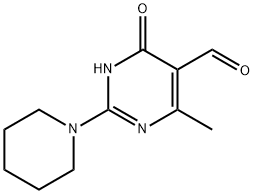 4-羟基-6-甲基-2-哌啶-1-基-嘧啶-5-甲醛 结构式