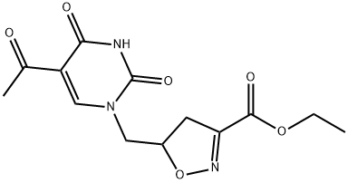 Ethyl 5-([5-acetyl-2,4-dioxo-3,4-dihydro-1(2H)-pyrimidinyl]methyl)-4,5-dihydro-3-isoxazolecarboxylate 结构式