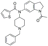 N-(1-ACETYL-2,3-DIHYDRO-(1H)-INDOL-6-YL)-N-(1-BENZYLPIPERIDIN-4-YL)THIOPHENE-2-CARBOXAMIDE 结构式
