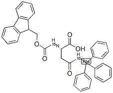 L-ASPARAGINE-N-ALPHA-FMOC, N-BETA-TRITYL (15N2) 结构式