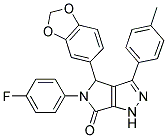 4-(1,3-BENZODIOXOL-5-YL)-5-(4-FLUOROPHENYL)-3-(4-METHYLPHENYL)-4,5-DIHYDROPYRROLO[3,4-C]PYRAZOL-6(1H)-ONE 结构式