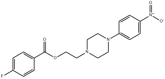 2-[4-(4-NITROPHENYL)PIPERAZINO]ETHYL 4-FLUOROBENZENECARBOXYLATE 结构式