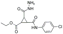 ETHYL 2-[(4-CHLOROANILINO)CARBONYL]-3-(HYDRAZINOCARBONYL)CYCLOPROPANECARBOXYLATE 结构式