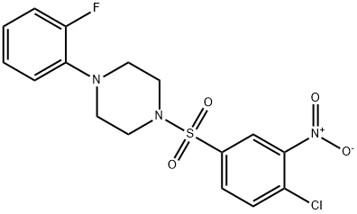 1-CHLORO-4-((4-(2-FLUOROPHENYL)PIPERAZINYL)SULFONYL)-2-NITROBENZENE 结构式