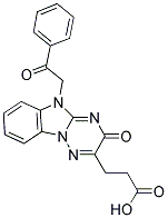 3-[3-OXO-5-(2-OXO-2-PHENYLETHYL)-3,5-DIHYDRO[1,2,4]TRIAZINO[2,3-A]BENZIMIDAZOL-2-YL]PROPANOIC ACID 结构式