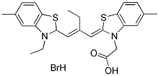 3,9-DIETHYL-3'CARBOXYMETHYL-5,5'-DIMETHYL-9-BENZOTHIAXOLO-TRIMETHINECYANINEBROMIDE 结构式