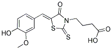 4-[(5Z)-5-(4-HYDROXY-3-METHOXYBENZYLIDENE)-4-OXO-2-THIOXO-1,3-THIAZOLIDIN-3-YL]BUTANOIC ACID 结构式