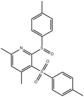 4,6-DIMETHYL-2-[(4-METHYLPHENYL)SULFINYL]-3-PYRIDINYL 4-METHYLPHENYL SULFONE 结构式