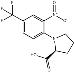 1-[2-NITRO-4-(TRIFLUOROMETHYL)PHENYL]-2-PYRROLIDINECARBOXYLIC ACID 结构式