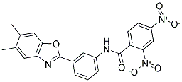 N-[3-(5,6-DIMETHYL-BENZOOXAZOL-2-YL)-PHENYL]-2,4-DINITRO-BENZAMIDE 结构式