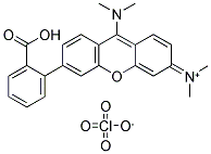 6-(2'-CARBOXYPHENYL)-3-DIMETHYLAMINO-9-DIMETHYLAMINO-3H-XANTHYLIUM PERCHLORATE 结构式