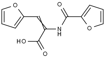 2-(呋喃-2-甲酰胺基)-3-(呋喃-2-基)丙烯酸 结构式
