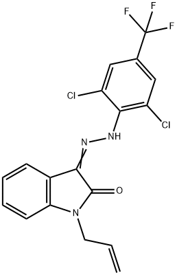 1-ALLYL-1H-INDOLE-2,3-DIONE 3-(N-[2,6-DICHLORO-4-(TRIFLUOROMETHYL)PHENYL]HYDRAZONE) 结构式