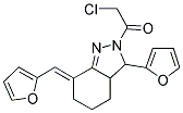 2-CHLORO-1-(3-FURAN-2-YL-7-FURAN-2-YLMETHYLENE-3,3A,4,5,6,7-HEXAHYDRO-INDAZOL-2-YL)-ETHANONE 结构式