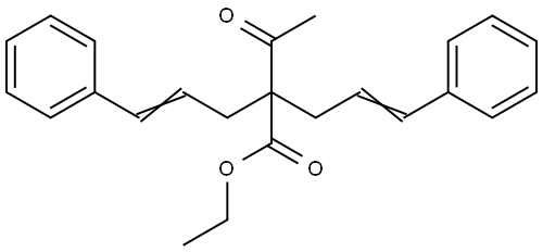 Ethyl (Z)-2-acetyl-5-phenyl-2-[(Z)-3-phenyl-2-propenyl]-4-pentenoate 结构式