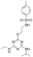 N-(2-(4-(ETHYLAMINO)-6-(ISOPROPYLAMINO)-1,3,5-TRIAZIN-2-YLOXY)ETHYL)-4-METHYLBENZENESULFONAMIDE 结构式