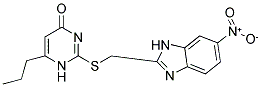 2-([(6-NITRO-1H-BENZIMIDAZOL-2-YL)METHYL]THIO)-6-PROPYLPYRIMIDIN-4(1H)-ONE 结构式