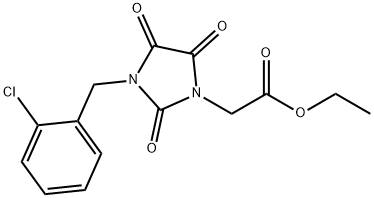 Ethyl 2-[3-(2-chlorobenzyl)-2,4,5-trioxo-1-imidazolidinyl]acetate 结构式