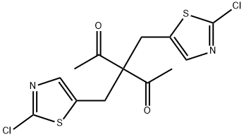 3,3-Bis[(2-chloro-1,3-thiazol-5-yl)methyl]-2,4-pentanedione 结构式