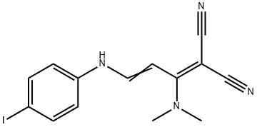 2-[1-(DIMETHYLAMINO)-3-(4-IODOANILINO)-2-PROPENYLIDENE]MALONONITRILE 结构式