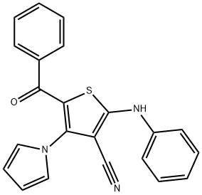 2-ANILINO-5-BENZOYL-4-(1H-PYRROL-1-YL)-3-THIOPHENECARBONITRILE 结构式