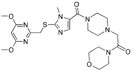 1-[[2-((4,6-DIMETHOXYPYRIMIDIN-2-YL)METHYLTHIO)-1-METHYLIMIDAZO-5-YL]CARBONYL]-4-(2-MORPHOLINO-2-OXOETHYL)PIPERAZINE 结构式