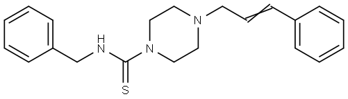 (Benzylamino)(4-(3-phenylprop-2-enyl)piperazinyl)methane-1-thione 结构式