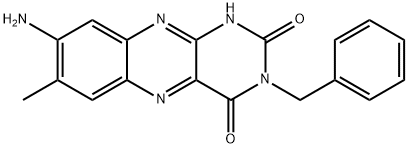 8-AMINO-3-BENZYL-7-METHYLBENZO[G]PTERIDINE-2,4(1H,3H)-DIONE 结构式