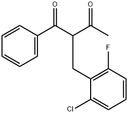 2-(2-CHLORO-6-FLUOROBENZYL)-1-PHENYL-1,3-BUTANEDIONE 结构式