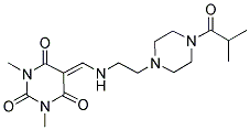 5-((2-(4-ISOBUTYRYLPIPERAZIN-1-YL)ETHYLAMINO)METHYLENE)-1,3-DIMETHYLPYRIMIDINE-2,4,6(1H,3H,5H)-TRIONE 结构式