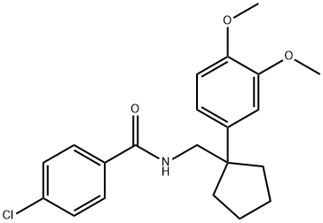 4-CHLORO-N-{[1-(3,4-DIMETHOXYPHENYL)CYCLOPENTYL]METHYL}BENZAMIDE 结构式