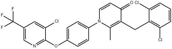 1-(4-([3-CHLORO-5-(TRIFLUOROMETHYL)-2-PYRIDINYL]OXY)PHENYL)-3-(2,6-DICHLOROBENZYL)-2-METHYL-4(1H)-PYRIDINONE 结构式