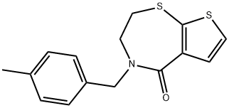 4-(4-METHYLBENZYL)-3,4-DIHYDROTHIENO[3,2-F][1,4]THIAZEPIN-5(2H)-ONE 结构式