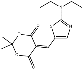 5-([2-(Diethylamino)-1,3-thiazol-5-yl]methylene)-2,2-dimethyl-1,3-dioxane-4,6-dione 结构式