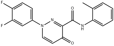 1-(3,4-DIFLUOROPHENYL)-N-(2-METHYLPHENYL)-4-OXO-1,4-DIHYDRO-3-PYRIDAZINECARBOXAMIDE 结构式