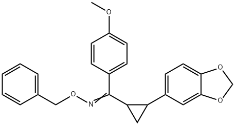 [2-(1,3-BENZODIOXOL-5-YL)CYCLOPROPYL](4-METHOXYPHENYL)METHANONE O-BENZYLOXIME 结构式