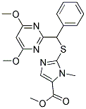 2-[A-(4,6-DIMETHOXYPYRIMIDIN-2-YL)BENZYLTHIO]-1-METHYLIMIDAZOLE-5-CARBOXYLIC ACID METHYL ESTER 结构式