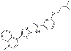 3-(ISOPENTYLOXY)-N-(4-(4-METHYLNAPHTHALEN-1-YL)THIAZOL-2-YL)BENZAMIDE 结构式