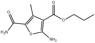 2-氨基-5-氨基甲酰-4-甲基噻吩-3-羧酸,丙酯 结构式