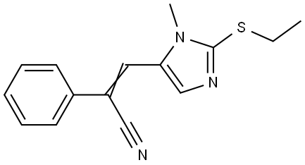 3-[2-(Ethylsulfanyl)-1-methyl-1H-imidazol-5-yl]-2-phenylacrylonitrile 结构式