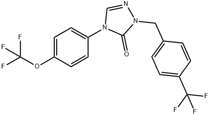 4-[4-(Trifluoromethoxy)phenyl]-2-[4-(trifluoromethyl)benzyl]-2,4-dihydro-3H-1,2,4-triazol-3-one 结构式