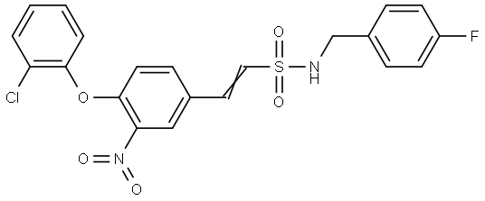 (E)-2-[4-(2-Chlorophenoxy)-3-nitrophenyl]-N-(4-fluorobenzyl)-1-ethenesulfonamide 结构式