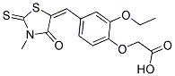 {2-Ethoxy-4-[(E)-(3-methyl-4-oxo-2-thioxo-1,3-thiazolidin-5-ylidene)methyl]phenoxy}acetic acid 结构式