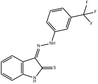 2-Thioxo-1,2-dihydro-3H-indol-3-one N-[3-(trifluoromethyl)phenyl]hydrazone 结构式