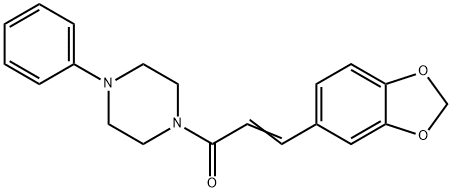 3-(1,3-Benzodioxol-5-yl)-1-(4-phenylpiperazino)-2-propen-1-one 结构式