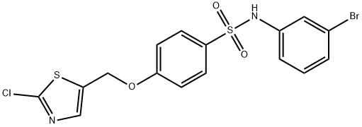 N-(3-BROMOPHENYL)-4-[(2-CHLORO-1,3-THIAZOL-5-YL)METHOXY]BENZENESULFONAMIDE 结构式