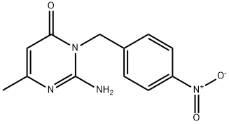 2-AMINO-6-METHYL-3-(4-NITROBENZYL)-4(3H)-PYRIMIDINONE 结构式