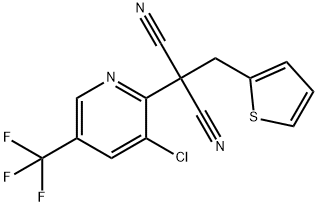 2-[3-CHLORO-5-(TRIFLUOROMETHYL)-2-PYRIDINYL]-2-(2-THIENYLMETHYL)MALONONITRILE 结构式